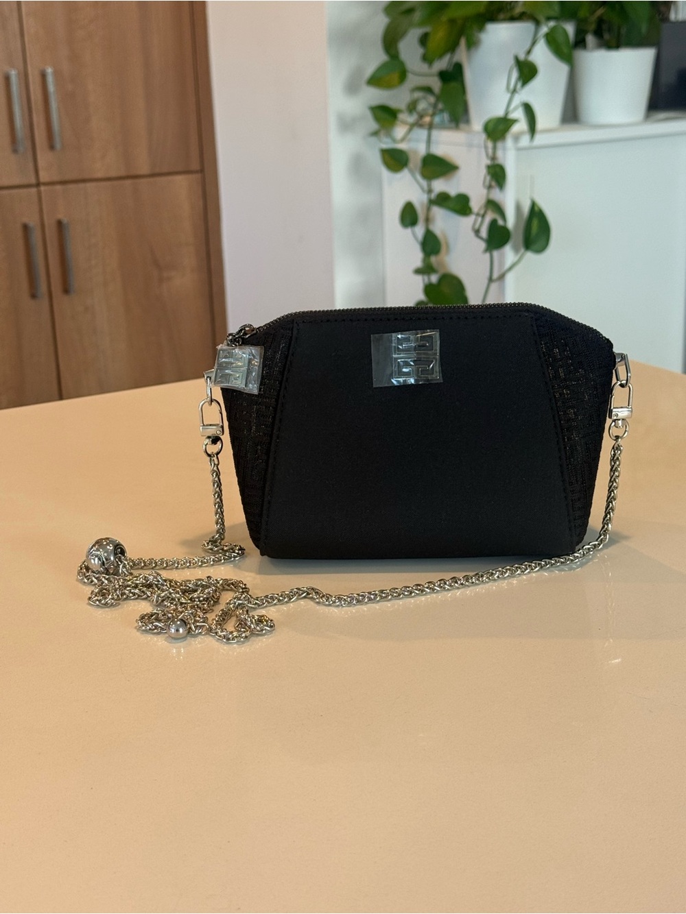 Givenchy Black Women's Crossbody Bag with Silver Chain